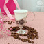 Серебряная чашка кофейная с фарфоровой вставкой Черневой рисунок 40080079А06